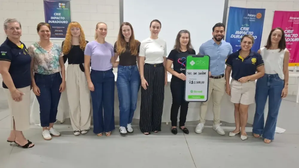 Rotary Palotina Pioneiro doa R$ 1,5 mil para exames preventivos em Palotina