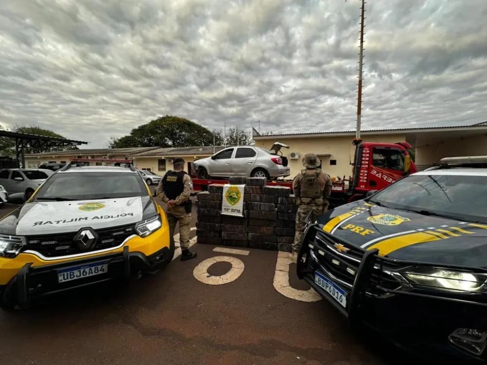 PRF e PM apreendem 689,5 quilos de maconha após perseguição em Toledo